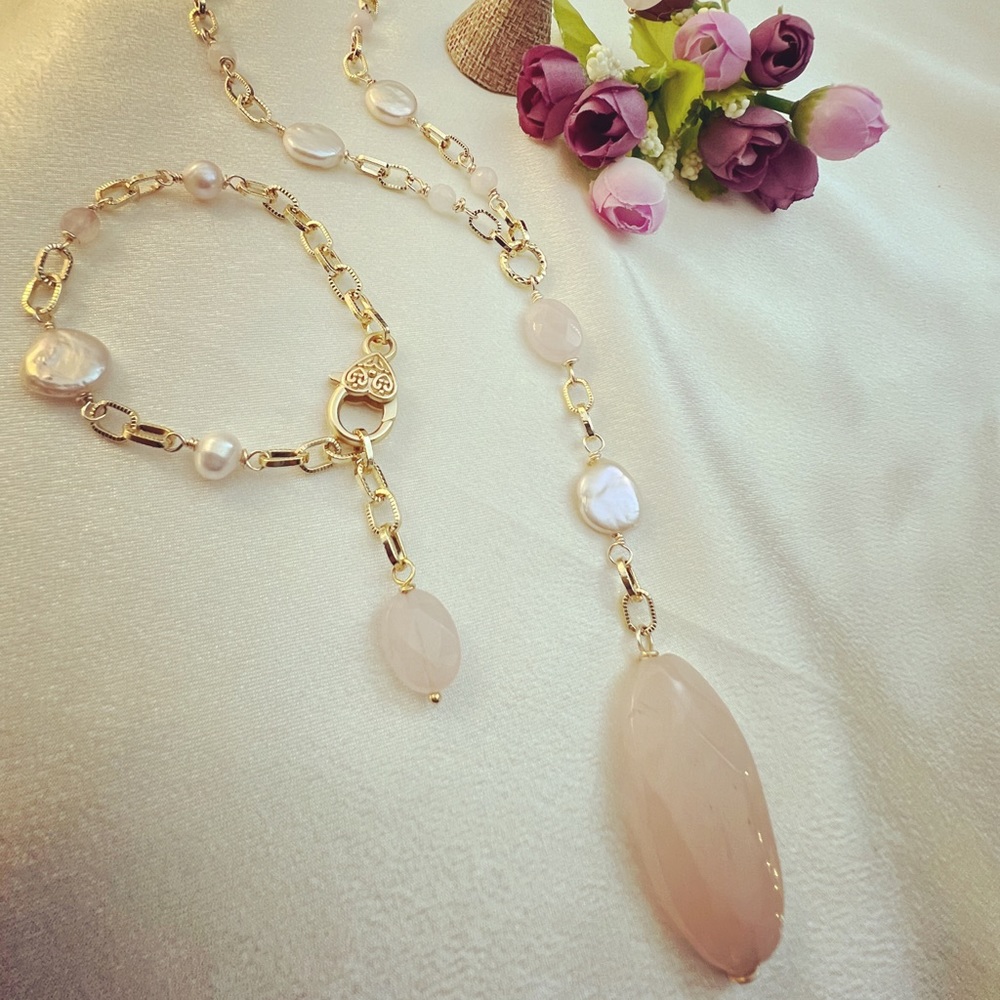 Hand made necklaces and bracelet by me.